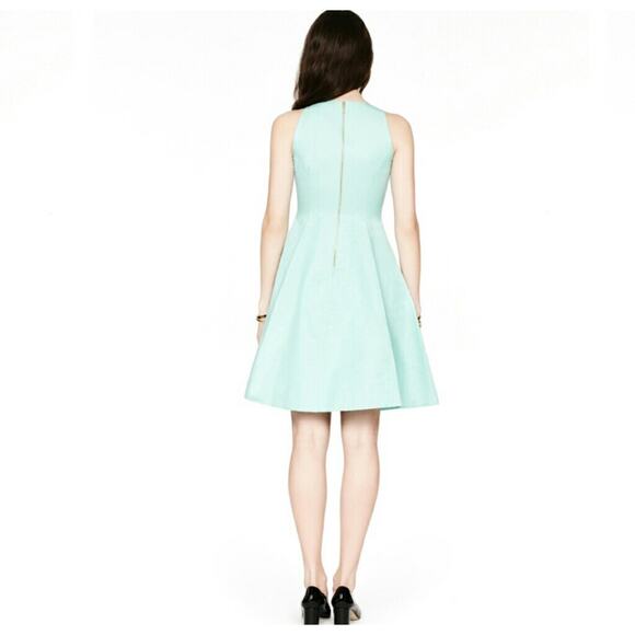 Kate Spade Angelika Teal Silk Blend Fit & Flare Mini Dress Size 0 Wedding Guest - Picture 2 of 11